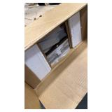 eHemco X-Side Wood Nightstand Side Table End Table with 1 Drawer and 1 Door Storage Cabinet  Brown - Retail: $129