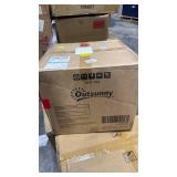 Outsunny 4 Pieces Cantilever Patio Umbrella Base, Fan Shaped Umbrella Weight w/Built-in Handles & Rugged Material, 148 lbs Water and 220 lbs Water and Sand, Coffee - Retail: $0