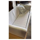 (Missing cushions) Modern White Upholstered Sofa