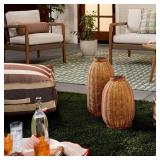 18\" Rattan Solar Outdoor Patio Lantern - Hearth & Handâ¢ with Magnolia - Retail: $30