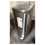 45L Slim Step Trash Can - Brightroomâ¢: Stainless Steel Kitchen Garbage Can, Indoor, Smooth Finish, Silver, 11.8 Gallon Capacity - Retail: $60