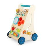 B. toys Wooden Activity Walker - Little Learning Steps - Retail: $37