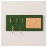 Small Metal Pegboard Wall Organizer Set Green/Gold - Hearth & Handâ¢ with Magnolia: Wall Mounted Hooks & Storage - Retail: $20