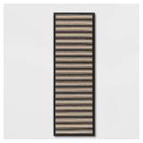 60\" x 20\" Vintage Striped Kitchen Runner Rug Black/Brown - Thresholdâ¢: Indoor Skid-Resistant Flat Pile Rug - Retail: $25
