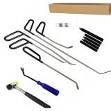 CYGOODS 12pcs/Set Auto Dent Repair Rods Kit, Auto Body Dent Repair Hook Robs Removal Tools for Hail Damage, Door Dings and Car Dents, with Knock Down Pen Set