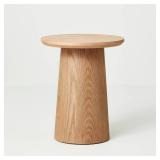 Wooden Round Pedestal Accent Side Table - Natural - Hearth & Handâ¢ with Magnolia: Farmhouse Style, No Assembly Required - Retail: $110