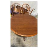 Round Oak Dining Table with Chairs (1 table and 4 chairs) - Retail: $450