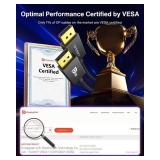 8K DisplayPort Cable 1.4, VESA Certified DP Cable 6.6ft (8K@60Hz, 4K@144Hz, 2K@240Hz)HBR3 Support 32.4Gbps, HDR, HDCP 2.2, FreeSync G-Sync, Braided Display Port for Gaming Monitor, Graphics, PC