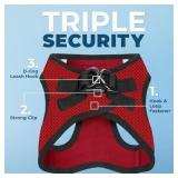 Voyager Step-in Air Harness - All Weather Mesh, Reflective, No Pull Harness for Dogs, Cats - Secure with Hook & Loop Fastener, Buckle, Double D-Rings - Red/Black Trim, S - Retail: $15