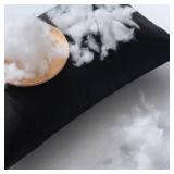 MIULEE Pillow Insert 12x20 Inch, Decorative Rectangle Throw Pillow Inserts, Premium Fluffy Pillow Forms Sham Stuffer for Sofa Couch Living Room Black
