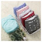 6 Pack Cloth Diaper with 12 Inserts One Size Adjustable Washable Reusable Diaper Cover for Baby Girls and Boys - Retail: $32