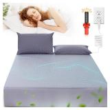 Grounding Sheets Queen Size, Organic Cotton 95%+Pure Silver 5%, Earthing Bed Sheets,Fitted Bed Sheet with Grounding Cord for Better Sleep (Queen, Gray - 60x 80"x 15" Deep Pocket) - Retail: $38"