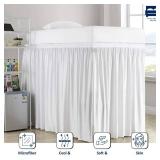 Dorm Room Bed Skirt, 100% Microfiber, White, Twin XL-32 Drop - Retail: $26