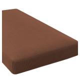 Super Stretch Individual Chaise Cover Sectional Couch Covers for L Shaped Sofa Both Left/Right Featuring Thick Jacquard Textured Twill Fabric (1 Piece Chaise Cover, Caramel) - Retail: $36