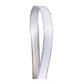 White Double Face Satin Ribbon with Silver Border for Gift Wrapping, Hair Bows, Wedding Party Decoration, Crafts Sewing, Invitation Cards, Floral Bouquets, Christmas, 3/8 Inch X 50Yd - Retail: $10