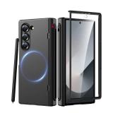 Magnetic for Samsung Galaxy Z Fold 7 Case with Pen, [Compatible with Magsafe][S Pen Holder & Hinge Protection & Screen Protector] Ultra Slim Thin Full Cover Phone Case for Z7 Fold7 5G Black - Retail: 