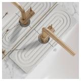 Faucet Mat for Kitchen Sink - Wider Diatomite Fast Drying Stone Sink Tray, Super Absorbent, Prevents Moisture Buildup - Faucet Splash Guard for Bathroom Counter [Light Grey, 15x5.3inch]