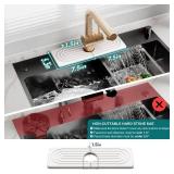 Faucet Mat for Kitchen Sink - Wider Diatomite Fast Drying Stone Sink Tray, Super Absorbent, Prevents Moisture Buildup - Faucet Splash Guard for Bathroom Counter [Light Grey, 15x5.3inch]