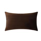 Home Brilliant Brown Pillow Covers Velvet Lumbar Pillow Cover Decorative Pillow Cases Throw Pillows for Sofa Couch Bench, 12 x 20 Inches(30x50cm), Brown - Retail: $10