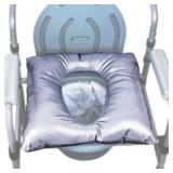 Bedside Commode Cushion, Universal Fit, Commode Seat Cushion for Elderly, Soft Seat Pad Cover Toilet Seat, Padded Camping Toilet, Commode Chair Cushion 17 x 17" with Fixing Straps - Retail: $28"