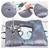 Bedside Commode Cushion, Universal Fit, Commode Seat Cushion for Elderly, Soft Seat Pad Cover Toilet Seat, Padded Camping Toilet, Commode Chair Cushion 17 x 17" with Fixing Straps - Retail: $28"