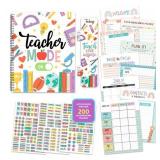 12 Months Weekly and Monthly Undated Teacher Planner 2025-2026, 8.5x11inch Spring-Bound Teacher Lesson Planner with Contacts and Schedule Page