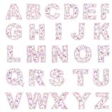 Letter Patches, Floral Fabric Letters Iron on Patches for Hats Bags Jeans Flower Letters Patch Stickers Colorful Alphabet Sewing on Patch Flower Repair Preppy Applique (Letter Missing) - Retail: $7