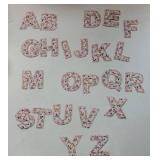 Letter Patches, Floral Fabric Letters Iron on Patches for Hats Bags Jeans Flower Letters Patch Stickers Colorful Alphabet Sewing on Patch Flower Repair Preppy Applique (Letter Missing) - Retail: $7