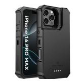 ZEROLEMON Battery Case for iPhone 16 Pro Max, 10000mAh Capacity, 18W Fast Charging Power with Full Edge Protection Extended RuggedJuicer Battery Charger Case for iPhone 16 Pro Max - Black - Retail: $6