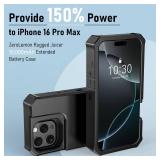 ZEROLEMON Battery Case for iPhone 16 Pro Max, 10000mAh Capacity, 18W Fast Charging Power with Full Edge Protection Extended RuggedJuicer Battery Charger Case for iPhone 16 Pro Max - Black - Retail: $6