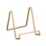 3-Inch Gold Painted Square Book Holder/Stand, Wire Mini Easel, Small Photo Stands for Table, Display for Picture Frames, Plaques, & Plates - Retail: $9