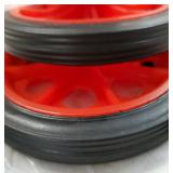 2 Pcs Replaceable Shopping Basket Cart 5.5 Wheels Red Black