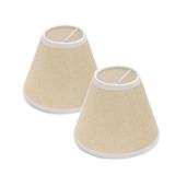 Modern Small Lamp Shade Set of 2 Linen Clip On Bulb Lampshade for Candelabra Bulbs Table Chandelier Wall Lamp Floor Lamps Chandelier, Beige - Retail: $20