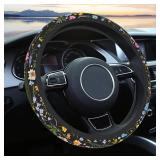 Car Steering Wheel Cover for Women Men, Non-Slip Breathable Steering Wheel, Wildflower Steering Wheel Protector, Car Accessories, Universal 14 02/2-15" Fit Auto, Suvs - Retail: $10"