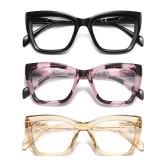 Oversized Reading Glasses For Women Men Cat Eye Oprah Style Blue Light Blocking Computer Readers Designer Ladies Large Frame Fashion Spring Hinge Cute Eyeglasses LK6085 +1.00 Degree - Retail: $20