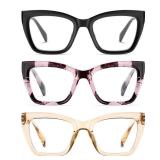 Oversized Reading Glasses For Women Men Cat Eye Oprah Style Blue Light Blocking Computer Readers Designer Ladies Large Frame Fashion Spring Hinge Cute Eyeglasses LK6085 +1.00 Degree - Retail: $20