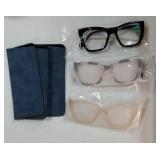 Oversized Reading Glasses For Women Men Cat Eye Oprah Style Blue Light Blocking Computer Readers Designer Ladies Large Frame Fashion Spring Hinge Cute Eyeglasses LK6085 +1.00 Degree - Retail: $20