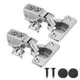 Cabinet Door Hinges Soft Closing, 1/2 Partial Overlay Cupboard Door Hinge for Face Frame Cabinets, Metal 20 Pack, CH300-SN-P20 - Retail: $17"