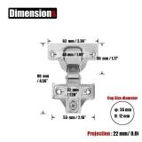 Cabinet Door Hinges Soft Closing, 1/2 Partial Overlay Cupboard Door Hinge for Face Frame Cabinets, Metal 20 Pack, CH300-SN-P20 - Retail: $17"