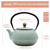 30.4oz Small Cast Iron Teapot, Tea Kettle for Stovetop Safe, Tea Pot with Stainless Steel Infuser for Loose Tea, Japanese Tetsubin Coated with Enameled Interior. CRACKED IN TWO PLACES. - Retail: $32