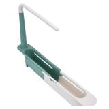 Telescopic Sink Storage Rack, Telescopic 2in1 Sink Expandable Storage Drain Basket Towel Rack Under Sink Organizers Telescopic Sponge Soap Holder for Kitchen Sink (Green) - Retail: $19
