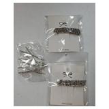 Elegant Rhinestone Hair Pins, Sparkling Crystals in Silver-Tone Setting. 2 Inch. - Retail: $12