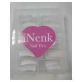 White Duck Fan Flare Nail Tips, White Natural Crystal Duck Feet Styel for Wide French False Nail Extension, Acrylic Nails Professional, SOME Missing - Retail: $8