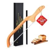 FACTORY SEALED - Wooden Bread Bow Knife | Bread Slicer for Homemade Bread | Sourdough Bread knife with Bow Design, Stainless Steel Serrated bread Saw, Bread cutter bread slicer for homemade bread Unif