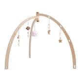 Surakey Interactive Gym with Wooden Star Cloud Pendants, Grasping Infant Play Mat, Playful Newborn Fitness Frame (Type 2) (missing mat)