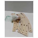 Surakey Interactive Gym with Wooden Star Cloud Pendants, Grasping Infant Play Mat, Playful Newborn Fitness Frame (Type 2) (missing mat)