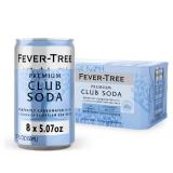 FACTORY SEALED - Fever-Tree Club Soda - Premium Quality Mixer - Refreshing Beverage for Cocktails & Mocktails. Naturally Sourced Ingredients, No Artificial Sweeteners or Colors - 5.1 Fl Oz Cans - Pack
