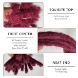 FACTORY SEALED - loc extensions Human Hair #Burgundy 6 Inch 10 Strands 0.4cm Thickness for Man/Women/Kid 100% Handmade Can Be Dyed Bleached Curled and Real Permanent Human Hair Dreadlock Extensions
