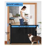 FACTORY SEALED - Veraste Retractable Baby Gate for Doorways and Stairs, Mesh Safety Gate for Pet, Indoor & Outdoor Use, One-Hand Operation, Easy Installation, 33.6 Tall, Expands to 55" Wideï¼Black