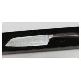 FACTORY SEALED - TONGMARU Santoku Knife, 7 inch Professional High Carbon Razor Super Sharp German Stainless Steel - Japanese Chef Kitchen Knife with Ergonomic Forged PakkaWood Handle, with Luxury Gift